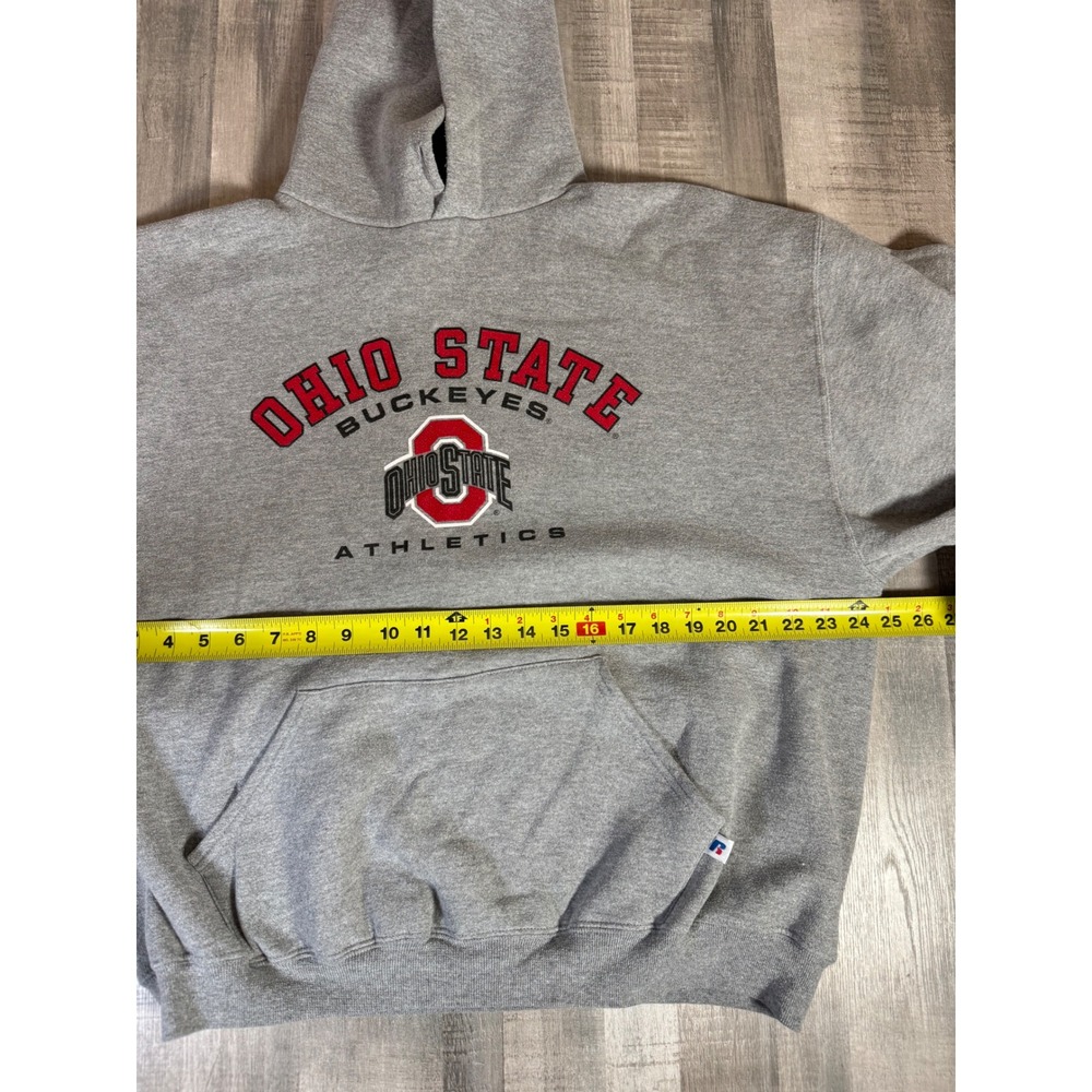 Russell Athletic Ohio State Buckeyes Athletics Hoodie Gray Mens XL Sweatshirt - Picture 7 of 10